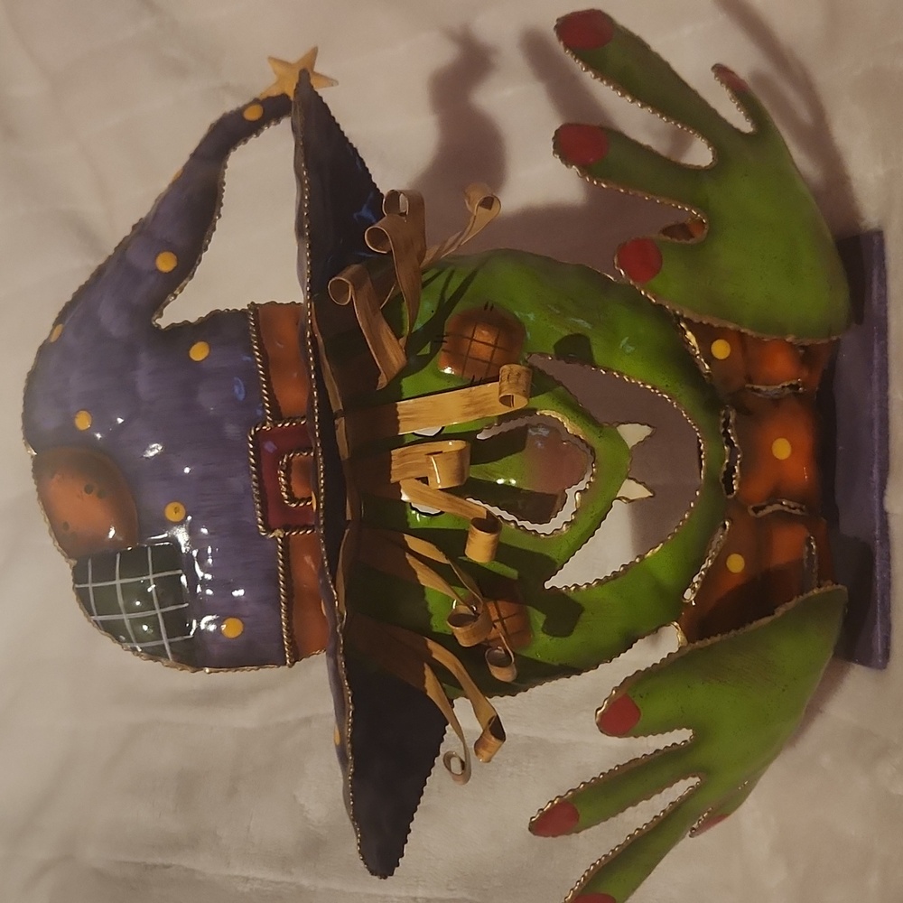 Halloween, Witch Tea Light Candle Holder made of metal
